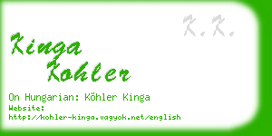 kinga kohler business card